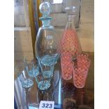 Two Art Deco glass liqueur sets