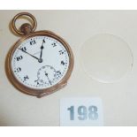 A 1920s/30s 9ct gold Stylic pocket watch (glass loose) with Chester hallmark