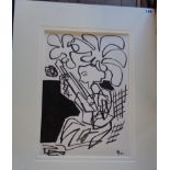 Abstract ink figure study, signed, unframed