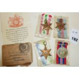 Four WW2 Naval Medals, still in original packing from issue and with Awards letter