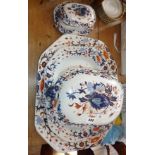 Late Georgian Copeland Spode Imari pattern large tureen, two large meat plates, and a smaller tureen