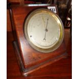 Victorian desk top mahogany barometer and thermometer