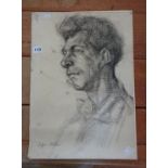 Ziffer SANDOR (1880-1962) Hungary, charcoal portrait of a man, signed lower left, unframed 50cm x