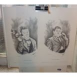 Limited Edition pair of prints, 'Hi Ollie' and 'Hi Stan' of Laurel and Hardy, signed by artist Peter