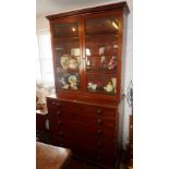 19th century mahogany secretaire bookcase