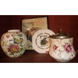 Carlton ware Poppy pattern biscuit barrel, Mason's Paynsley's pattern vase and a Pear's Soap