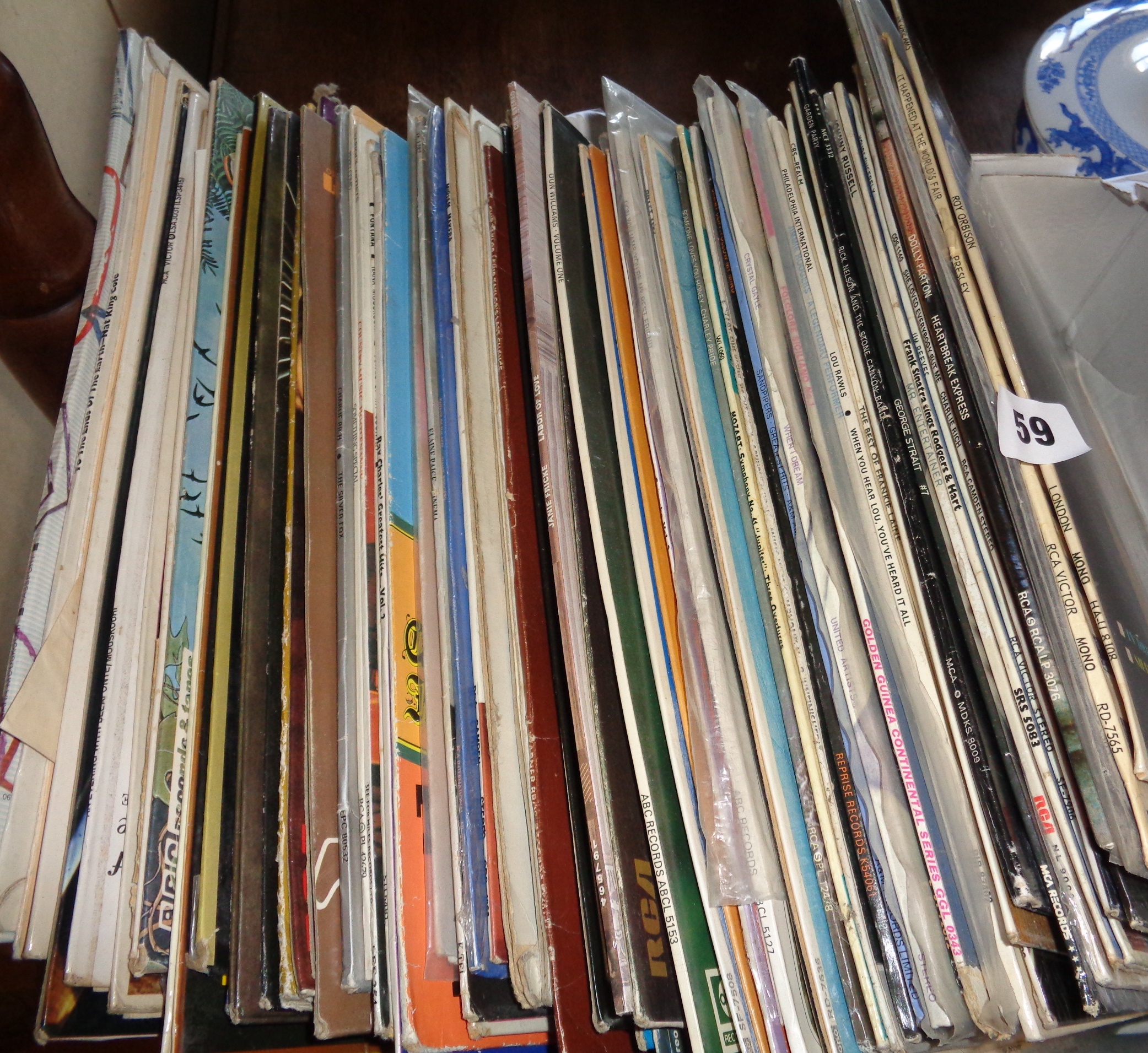 Box of assorted vinyl LPs