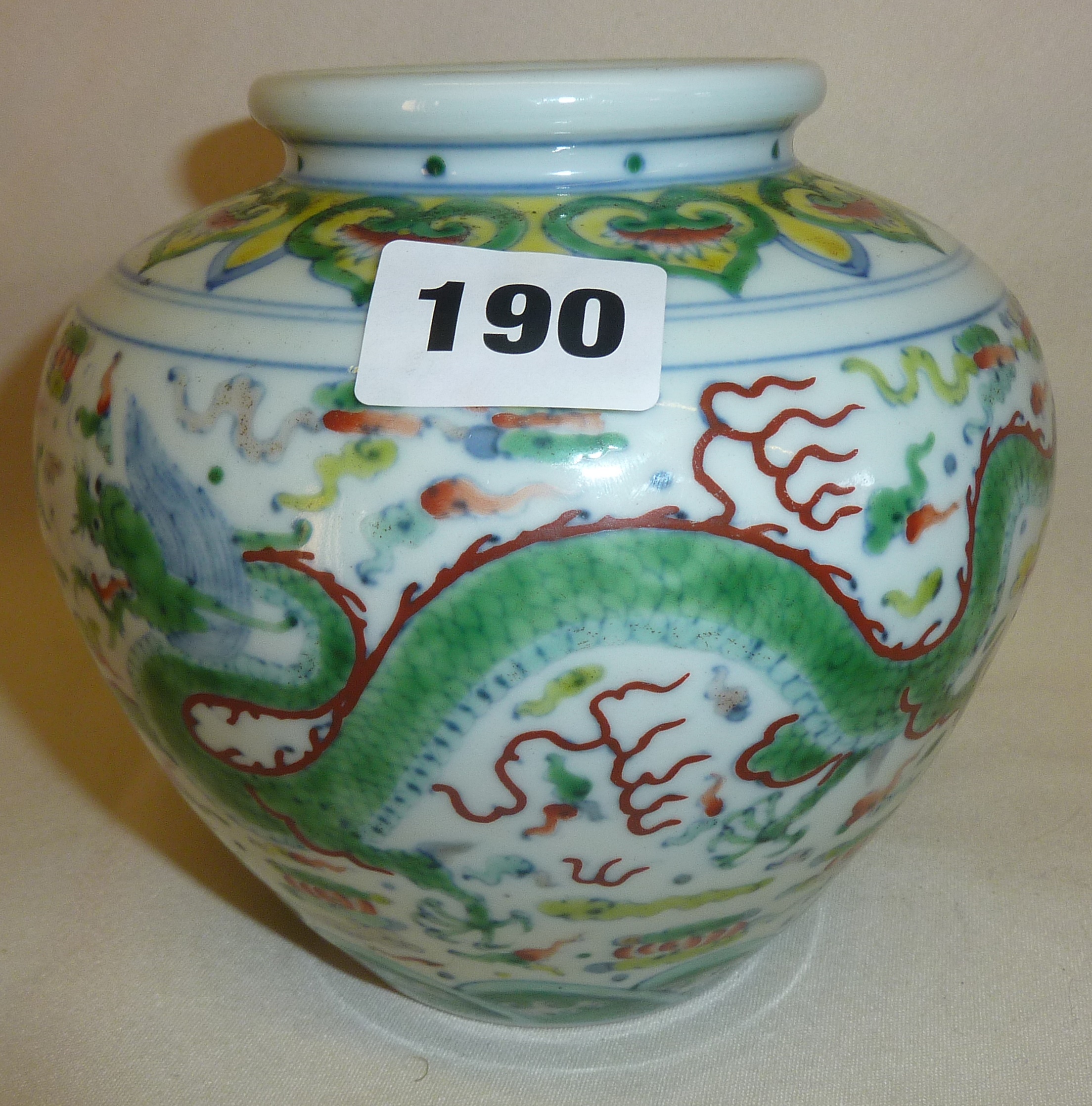 Chinese porcelain Doucai dragon's vase