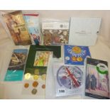 Ten Royal Mint Commemorative Coin Sets or single coin packs mainly Brilliant Uncirculated Coins