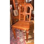 Pair of Arts and Crafts oak hall chairs
