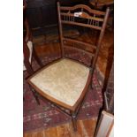 Edwardian inlaid mahogany bedroom chair