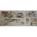 Large quantity of vintage earrings and other jewellery, some silver