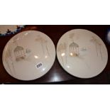 Pair of Rosenthal china tureens in the Rendezvous pattern by Raymond Loewy