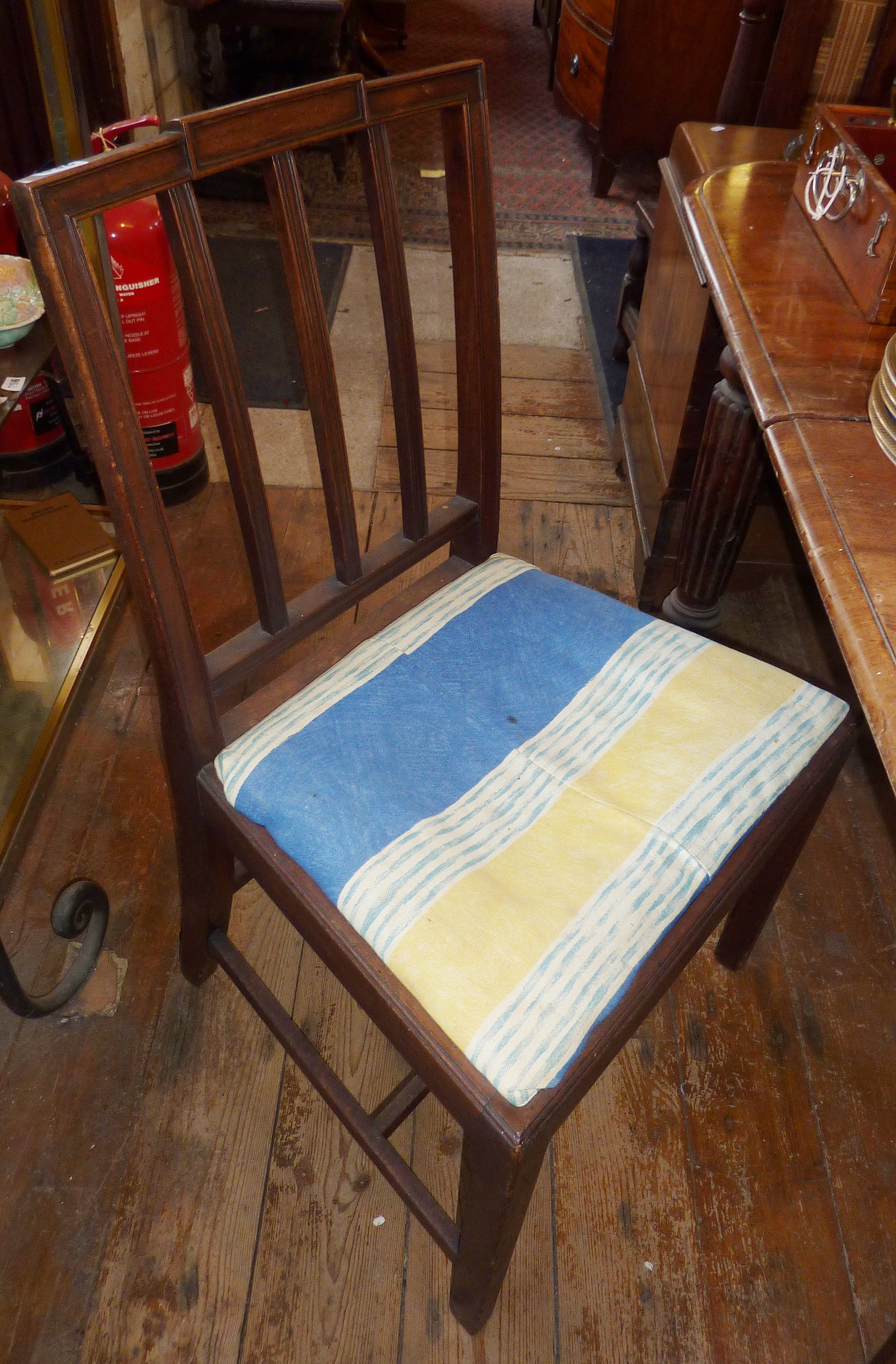 Set of four 19th century mahogany dining chairs with drop-in upholstered seats