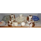 Pair of Staffordshire Spaniels and a pair of Japanese blue and white plates and other assorted