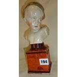 Staffordshire pearlware bust of a young boy, circa 1800, approx, 10.5" high