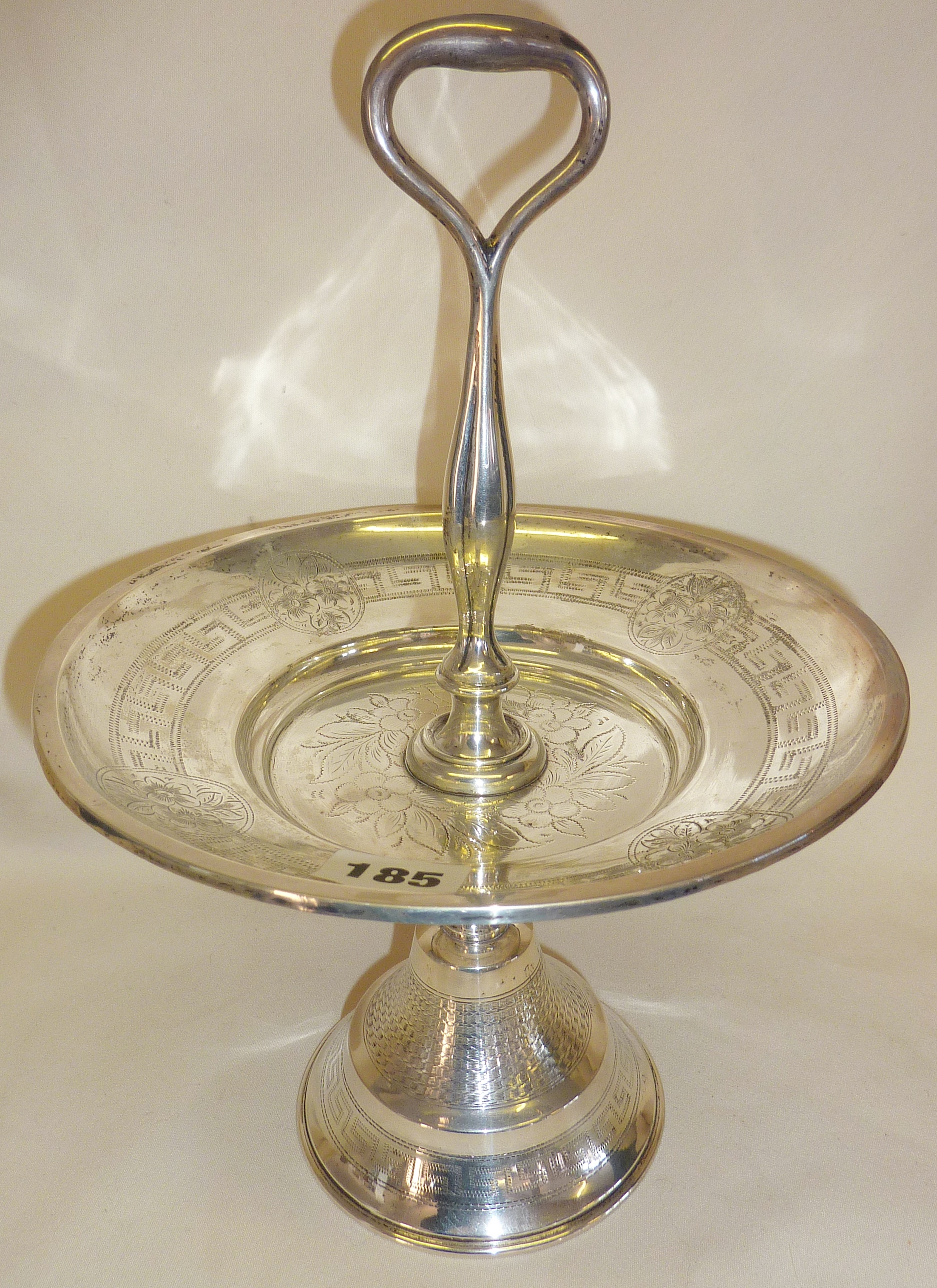 Continental engraved silver tazza, approx 13oz.