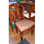 Mahogany spoon-back dining chair with paisley seat