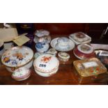 Collection of assorted porcelain and china boxes (12)