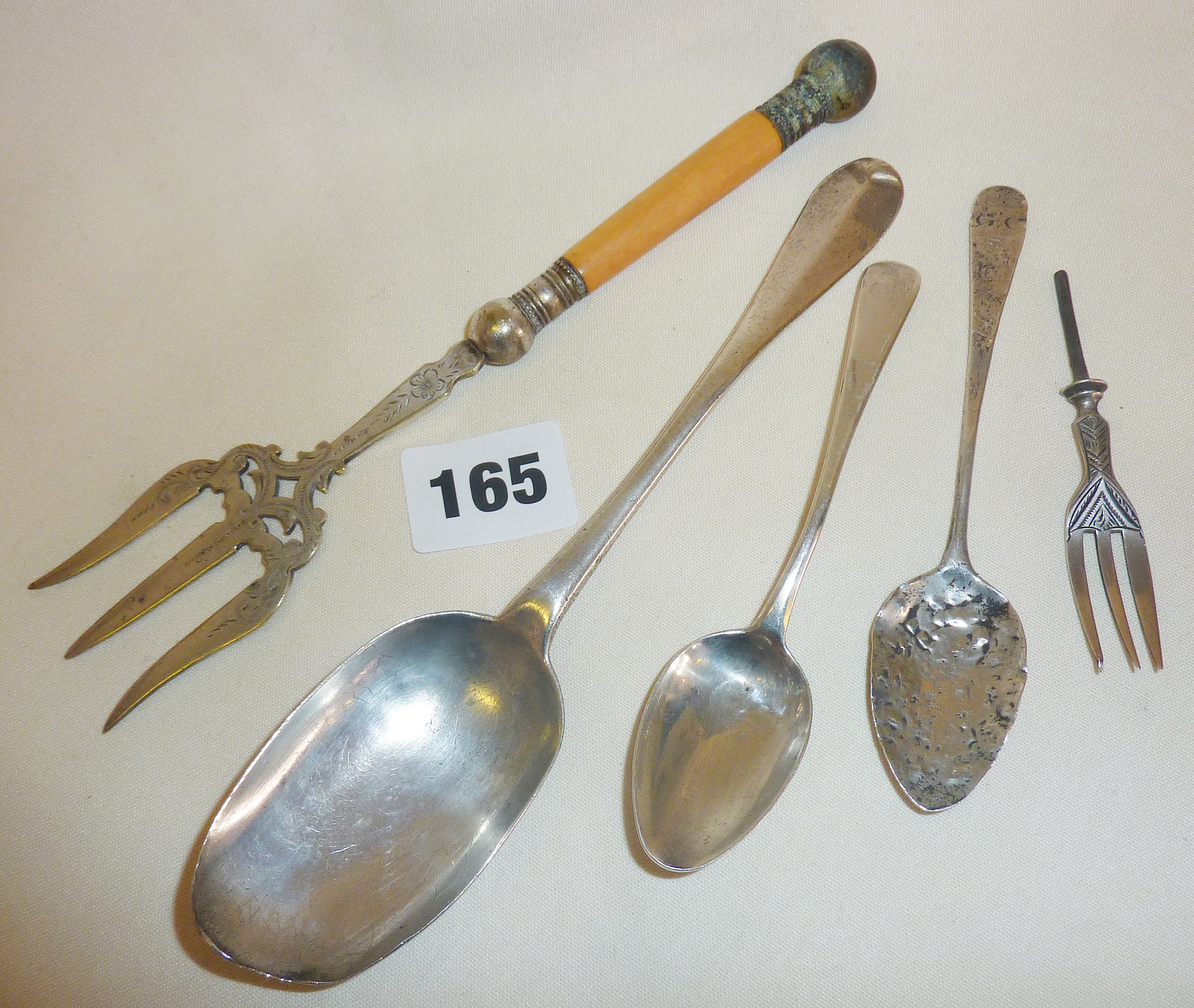 Antique silver spoons, one tablespoon marked as '1720', another circa 1800 London, Samuel Godbehere,