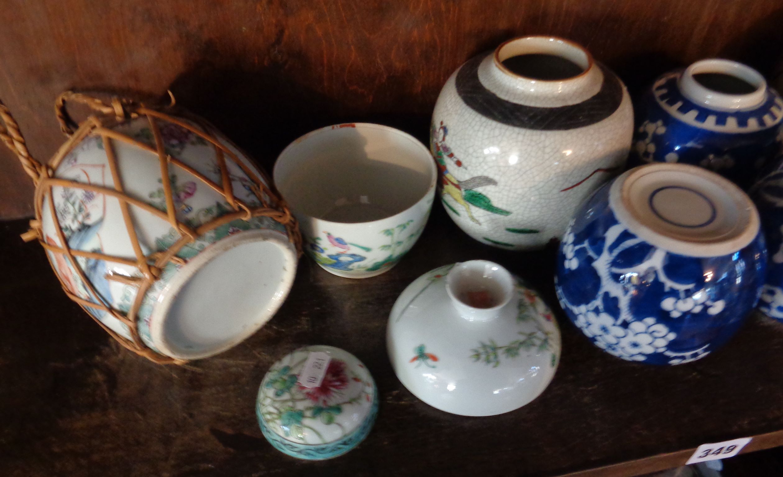 Assorted Chinese porcelain ginger jars, blue and white, crackleware etc (8 items) - Image 2 of 6