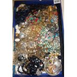 Tray of vintage and older costume jewellery