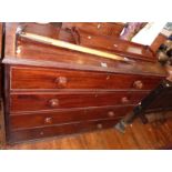 19th century mahogany chest of four graduated drawers