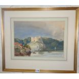 Late 19th century watercolour of Chepstow Castle and river by A.L. PAUL (exh 1882-1887), 11" x