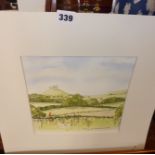Watercolour painting of Colmer's Hill, by local artist Tony Heathershaw