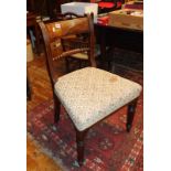 19th century mahogany dining chair on fluted legs with rope-twist back rail