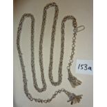 A silver Indian Bridal rope belt, 925, with tassel ends, approx 180g and 44" long