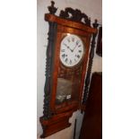 Anglo-American Tunbridge Ware style cased wall clock, circa 1900