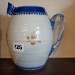 Chinese blue and white barrel jug with armorial decoration, circa 18th century