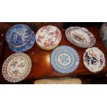 Spode Ruins pattern bowl and plates and assorted china plates (12)