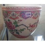 Chinese famille rose fish bowl, 25cm x 30cm dia.