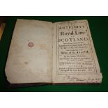 'The Antiquity of the Royal Line of Scotland', 1685 by Sir George Mackenzie, printed for Joseph