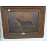 Victorian oil on canvas of a Collie dog, signed K BIDWELL, (small tear), dated 1889