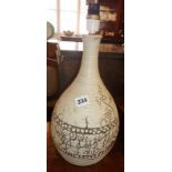 Studio Pottery: A Broadstairs Pottery bottle vase lamp base, signed