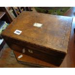 Victorian inlaid burr walnut jewellery box