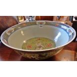 Large Chinese Kangxi marked bowl, 37cms diameter (A/F)