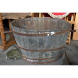 Old French wine barrel tub