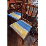 Set of four 19th century dining chairs with drop-in upholstered seats