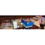 Large quantity of Needlework and tapestry sewing and craft items, threads, beads, buttons, card