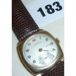 1930s Gent's 9ct gold wrist watch made by Ollivant & Botsford