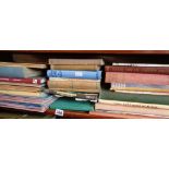 Shelf of assorted books including Aeroplanes, Trams etc