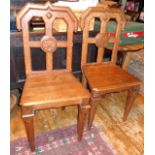 Pair of Arts and Crafts hall chairs