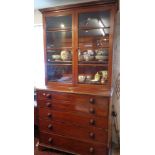 19th century mahogany secretaire bookcase