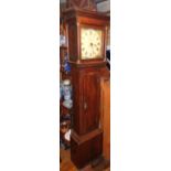 Oak-cased mid-19th c. grandfather clock, by Samuel Daniel of Colyton, Devon