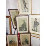 Four Spy prints of barristers and two Vanity Fair prints of a Rugby Player and a Golfer