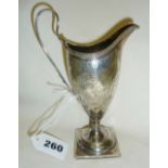 George III silver cream jug with engraved decoration, hallmarked for London 1809, William Sudell?,